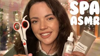 ASMR Spa Roleplay  Skincare Lotion Eyebrows Haircut Personal Attention [upl. by Trevar]