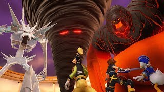 Kingdom Hearts 3 Three Titans Ice Titan Fire Titan Wind Titan Boss Fight 3 English [upl. by Ramak]