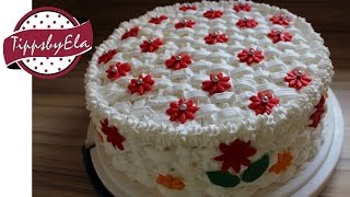 Muttertagstorte Korb Torte selber machen Anleitung Basket pattern birthday cake how to [upl. by Bertasi]