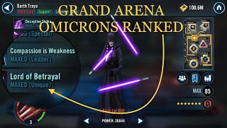 January 2023 All GAC Omicrons Ranked  SWGOH [upl. by Canute]