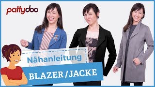 Blazer nähen mit Nahttaschen Kragen und Ziernähten [upl. by Araed440]