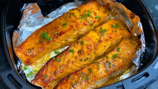 Honey Mustard Glazed Salmon in the Air Fryer  TERRIANN’S KITCHEN [upl. by Aredna430]