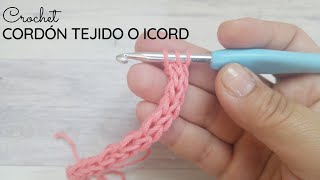 Cordón tejido a crochet o Icord [upl. by Ahsikan]