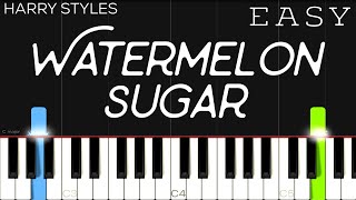 Harry Styles  Watermelon Sugar  EASY Piano Tutorial [upl. by Nnairrehs]