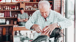 Classic Sicilian Barber Shave From Retired Barber Melbourne Aus [upl. by Ellenor]