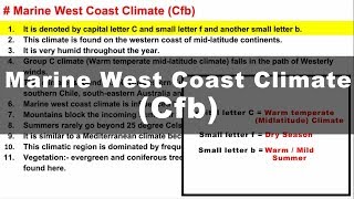 Koppen Scheme  Marine West Coast Climate Cfb  UPSC IAS Geography [upl. by Ahsekad]