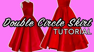 HOW TO MAKE A DOUBLE CIRCLE SKIRT  720 DEGREE CIRCLE SKIRT  LA MODÉLISTE [upl. by Adrial]