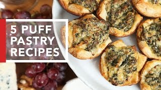 5 Puff Pastry Recipes  Quick amp Easy Appetizers [upl. by Eiuqcaj569]