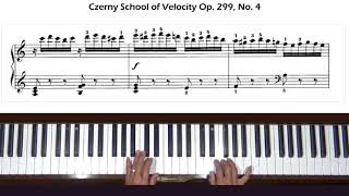 Czerny The School of Velocity Op 299 No 4 Piano Tutorial [upl. by Zednanreh]