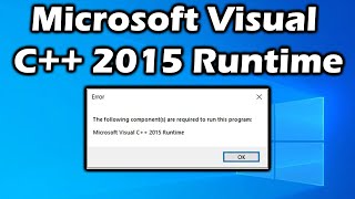 How to install the Microsoft visual C 2015 Runtime [upl. by France]