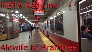 Riding MBTA Red Line from Alewife to Braintree Station [upl. by Etselec110]