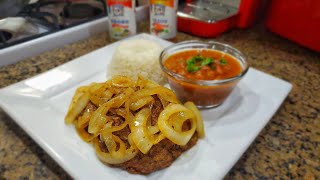 How to make Steak and Onions Bistec Encebollado Puerto Rican Style [upl. by Beuthel152]