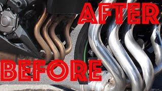 How to clean motorcycle exhaust pipes │SWISSBIKER [upl. by Lyram]