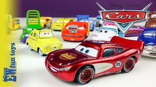 Disney Pixar Cars Diecast Toys Part 1 Mattel with Mcqueen Mater Guido Luige New カーズ 2015 [upl. by Akkinahs16]