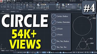 4  CIRCLE  Radius diameter 2p 3p TTR TTT  AutoCAD FULL TUTORIAL DeepakVermacad [upl. by Odrarebe]