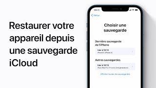 Restaurer un iPhone un iPad ou un iPod touch depuis une sauvegarde iCloud  Assistance Apple [upl. by Adnalahs559]