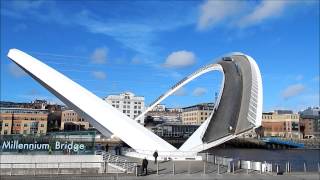 Tilting Opening Newcastle Gateshead Millennium Bridge  Elapsed time [upl. by Ngo179]