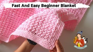 How To Crochet Fast And Easy Beginner Blanket [upl. by Ecyob]