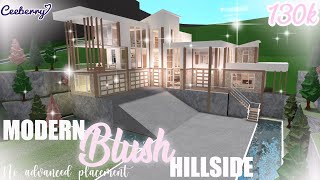 Bloxburg  Blush Modern Hillside Mansion 130k  No advanced placement [upl. by Norahs]