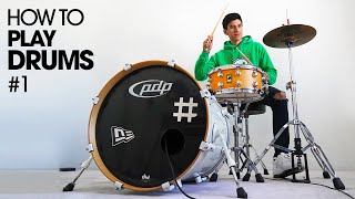 HOW TO PLAY DRUMS  Beginner Drum Lesson 1 [upl. by King771]