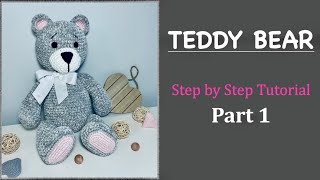 TEDDY BEAR Crochet toy DIYPart 1 Amigurumi Detailed TUTORIAL Teddy Bear [upl. by Jacoba]