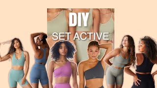 DIY SET ACTIVE  How to make womens active wear [upl. by Zeuqirdor]