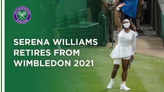 Serena Williams Retires Injured From Wimbledon 2021 [upl. by Vasquez]