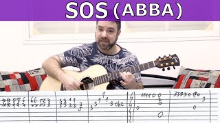 Fingerstyle Tutorial SOS ABBA  Full Guitar Lesson w TAB [upl. by Aela476]