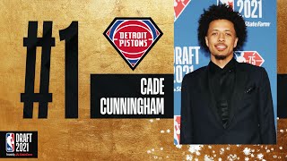 Cade Cunningham Goes 1 In The 2021 NBADraft [upl. by Hanavas]