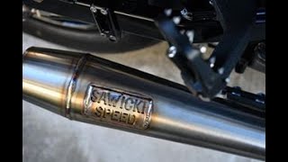 SAWICKI SPEED Full Length FXD Dyna Sealed End Cannon Exhaust [upl. by Mian785]