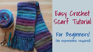 CROCHET Simple Crochet ScarfFor Beginners [upl. by Jonas828]