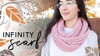 How to Crochet an Infinity Scarf — EASY for Beginners [upl. by Yht]