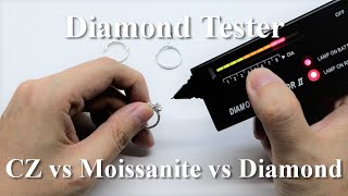 CZ vs Moissanite vs Diamond  Testing With Diamond Tester [upl. by Akcemat]