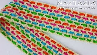 HOW to CROCHET WOVEN SCARF  DIY Tutorial Easy Scarves by Naztazia [upl. by Tearle]