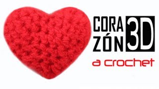 Corazón 3D a Crochet  PASO A PASO [upl. by Elspet]