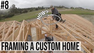 Building A Custom Home  8  Framing the Roof Manufactured Trusses [upl. by Latta]