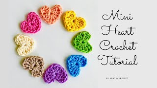 Mini Heart Crochet Tutorial [upl. by Ihcelek]