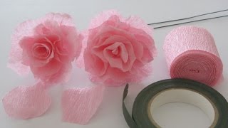 How to Make a Crepe Paper Rose Craft Tutorial [upl. by Farver]