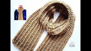 HOW to crochet MENS SCARF  Beginner [upl. by Devora272]