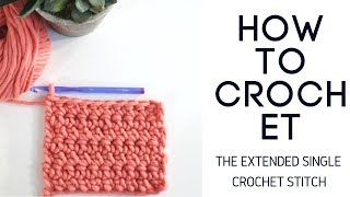 How to Crochet the Extended Single Crochet Stitch Esc [upl. by Ahar]