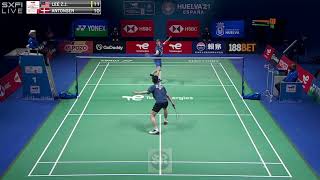 LEE ZII JIA VS ANDERS ANTONSEN HUELVA BWF WORLD CHAMPIONSHIPS 2021 [upl. by Glick]