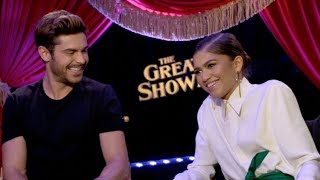 Zac Efron Zendaya and Hugh Jackman interview  THE GREATEST SHOWMAN [upl. by Anived]