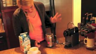 Nespresso Aeroccino Plus Frother Review Frothing Almond Milk [upl. by Sisak727]